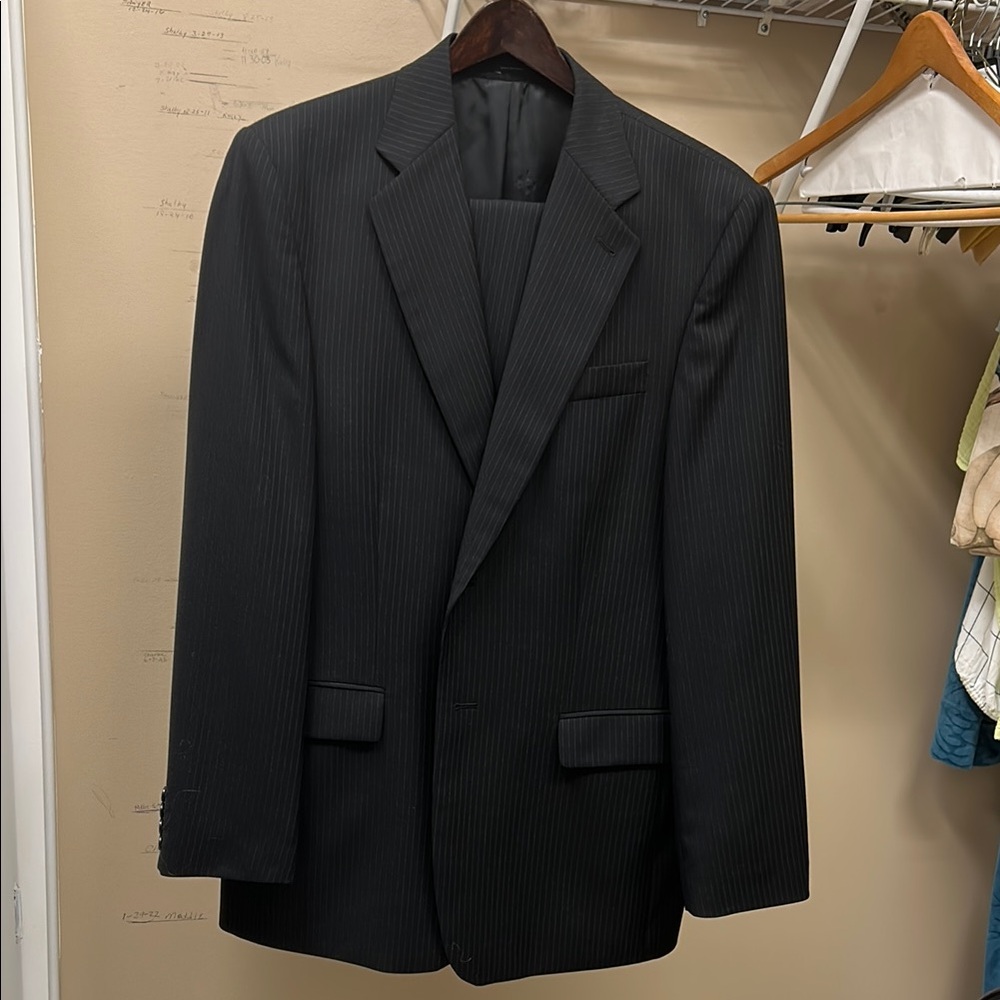 Classic Black Pinstripe Men's Blazer